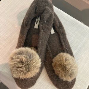 Ballerina style cashmere slippers